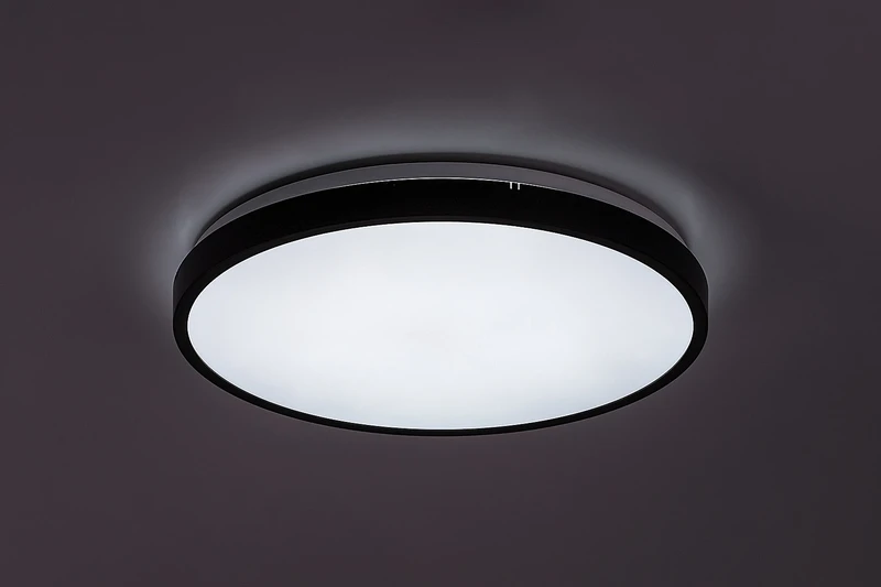 Alenzo – LED панел в черно с бял абажур, Ø420мм, 36W, 3000-6000K, IP44