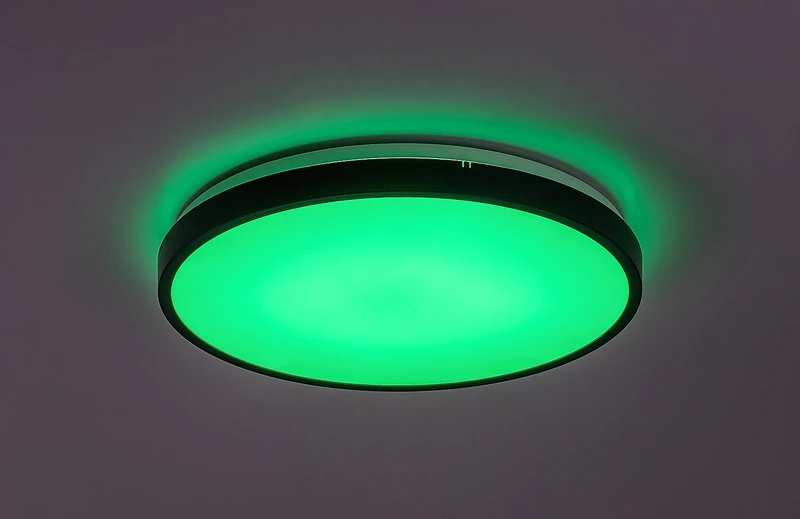 Alenzo – LED панел в черно с бял абажур, Ø420мм, 36W, 3000-6000K, IP44