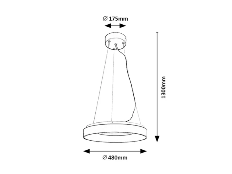 Ceilo – LED пендел в черно с бял абажур, Ø480мм, 38W, 3000-6500K