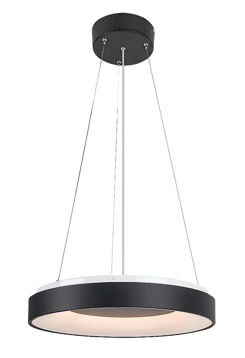 Ceilo – LED пендел в черно с бял абажур, Ø480мм, 38W, 3000-6500K