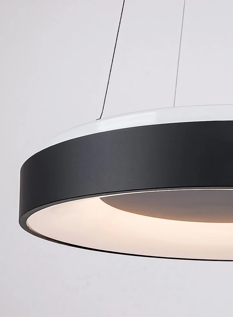 Ceilo – LED пендел в черно с бял абажур, Ø480мм, 38W, 3000-6500K
