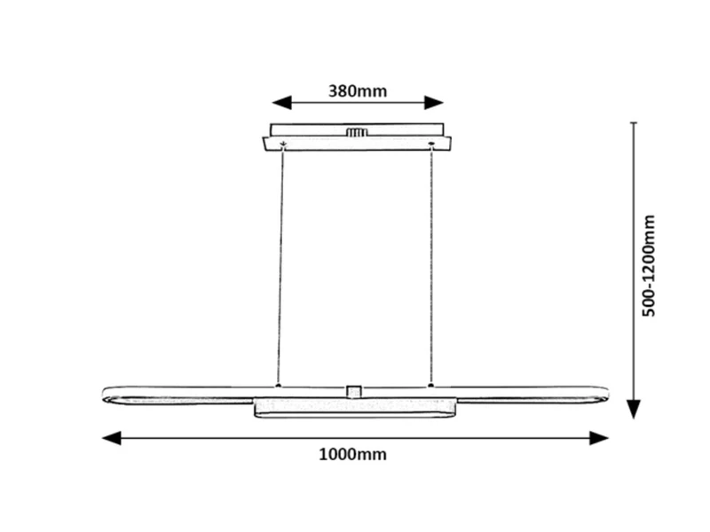 Contessa – LED пендел за кухня в хром с бял абажур, 1000мм, 48W, 4000K
