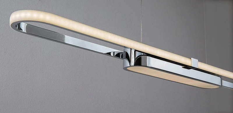 Contessa – LED пендел за кухня в хром с бял абажур, 1000мм, 48W, 4000K