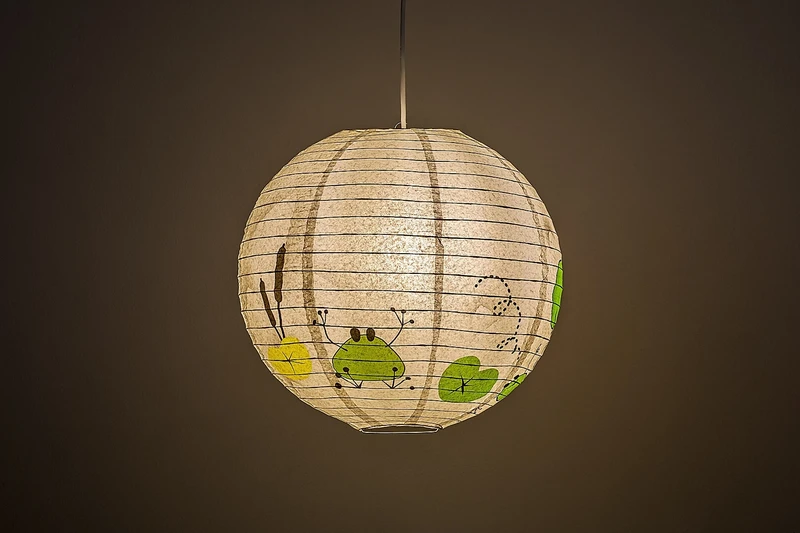 Froggo – детски пендел от хартия в многоцветен дизайн, Ø400мм, 1×E27
