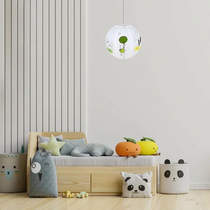 Froggo – детски пендел от хартия в многоцветен дизайн, Ø400мм, 1×E27