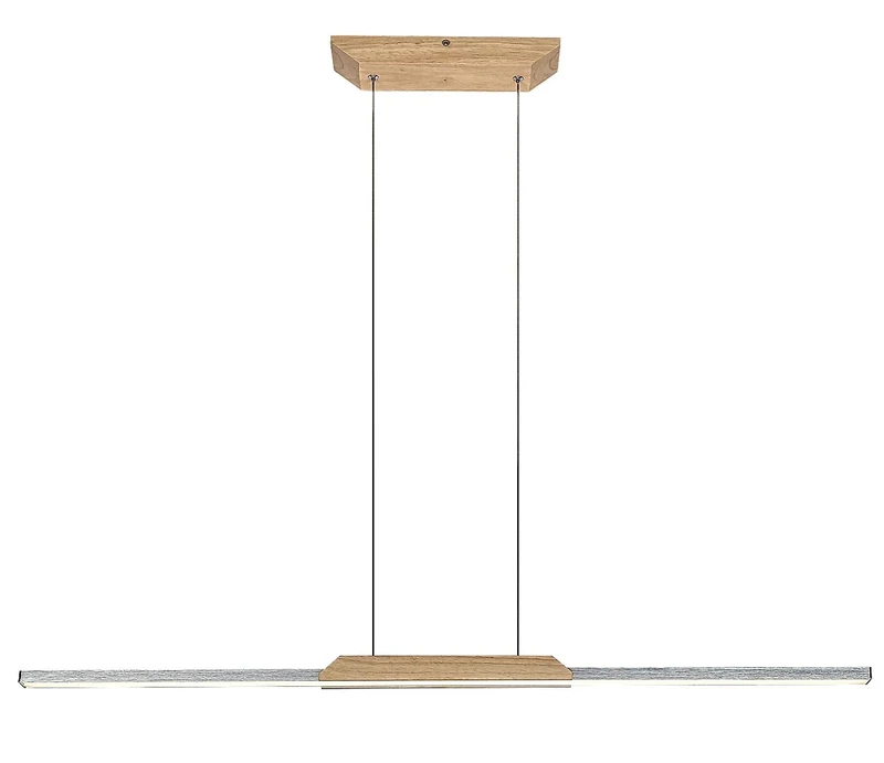 LED пендели и полилеи Tamur – LED пендел в цвят бук с бял абажур, 1100мм, 26W, 4000K