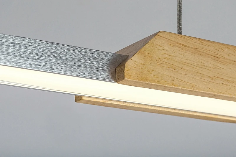 Tamur – LED пендел в цвят бук с бял абажур, 1100мм, 26W, 4000K