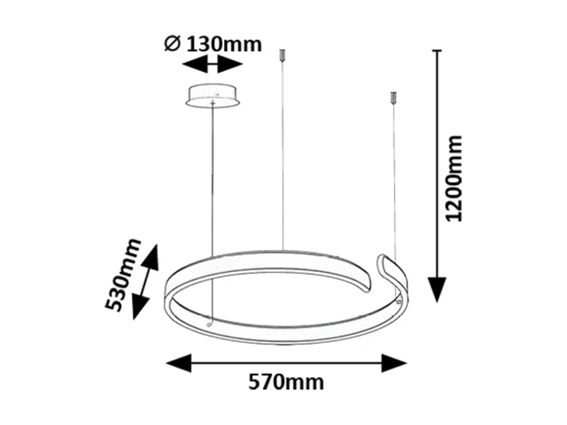Silnora – LED пендел в черно със силиконов абажур, 570×530мм, 35W, 3000-6500K