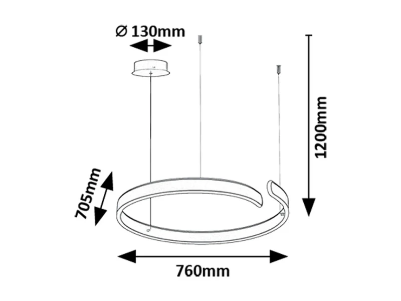 Silnora – LED пендел в черно с бял силиконов абажур, Ø760мм, 45W, 3000-6500K