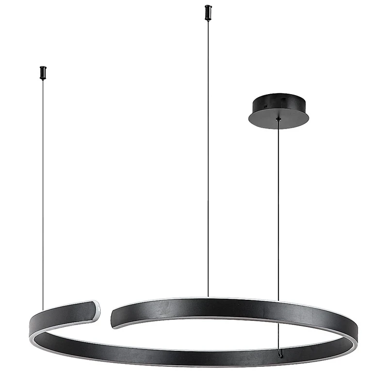 Silnora – LED пендел в черно с бял силиконов абажур, Ø760мм, 45W, 3000-6500K
