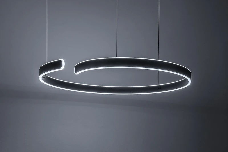 Silnora – LED пендел в черно с бял силиконов абажур, Ø760мм, 45W, 3000-6500K