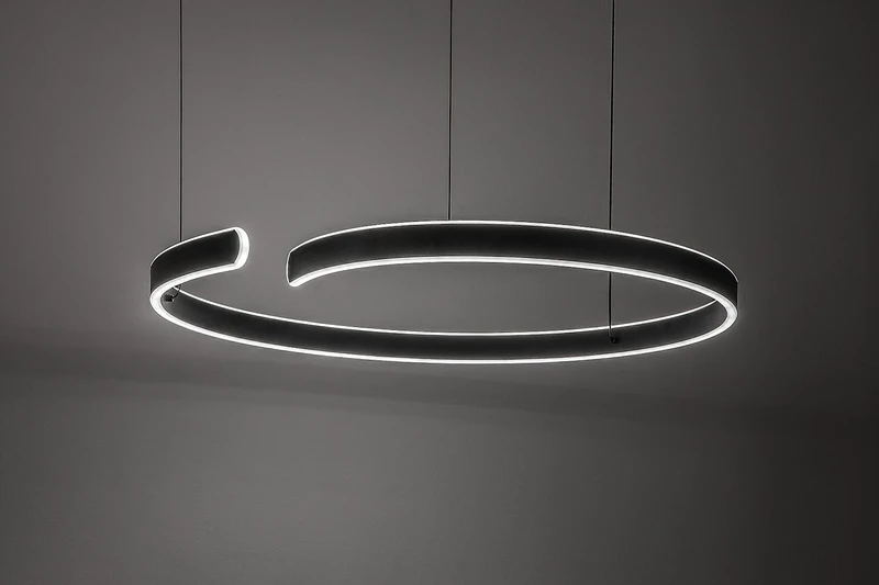 Silnora – LED пендел в черно с бял силиконов абажур, Ø760мм, 45W, 3000-6500K