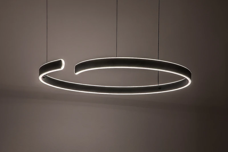 Silnora – LED пендел в черно с бял силиконов абажур, Ø760мм, 45W, 3000-6500K