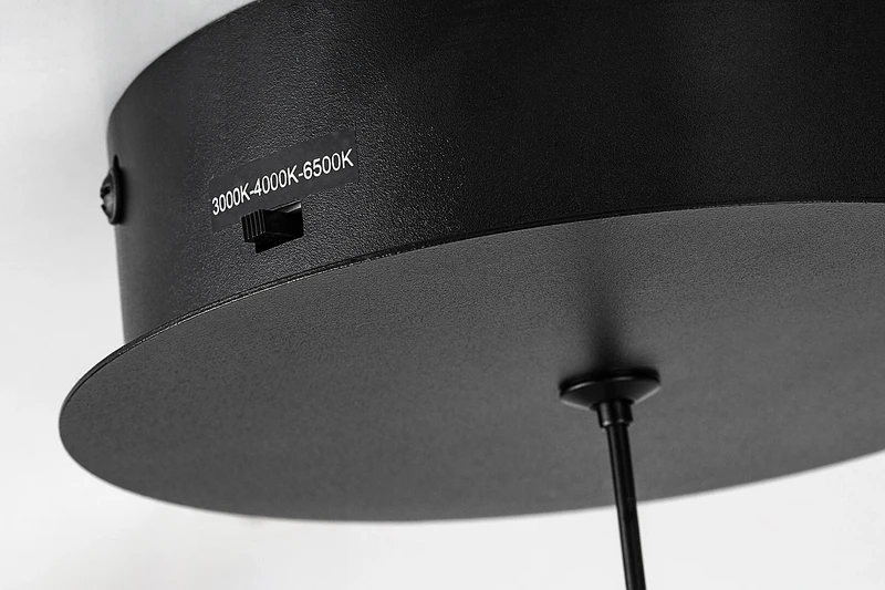 Silnora – LED пендел в черно с бял силиконов абажур, Ø760мм, 45W, 3000-6500K