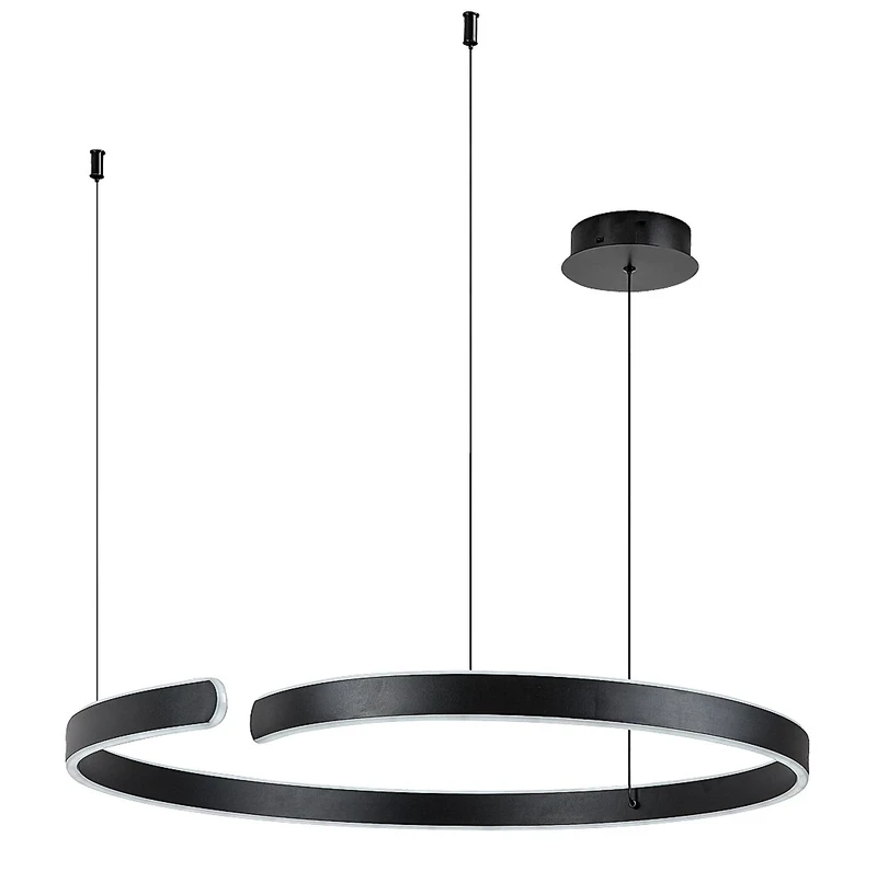 LED пендели и полилеи Silnora – LED пендел в черно с бял силиконов абажур, Ø760мм, 45W, 3000-6500K