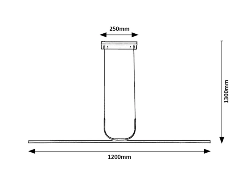 Elia – LED пендел за кухня в черен мат с бял абажур, 1200мм, 25W, 3000K