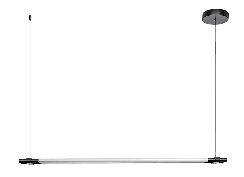 Nivaro – LED пендел в черно с бял акрил, 1200мм, 28W, 3000K