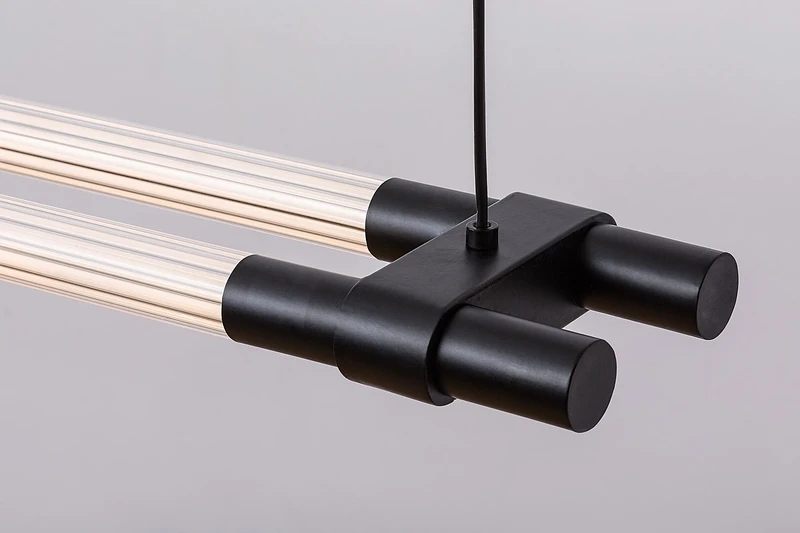 Nivaro – LED пендел в черно с бял акрил, 1200мм, 28W, 3000K