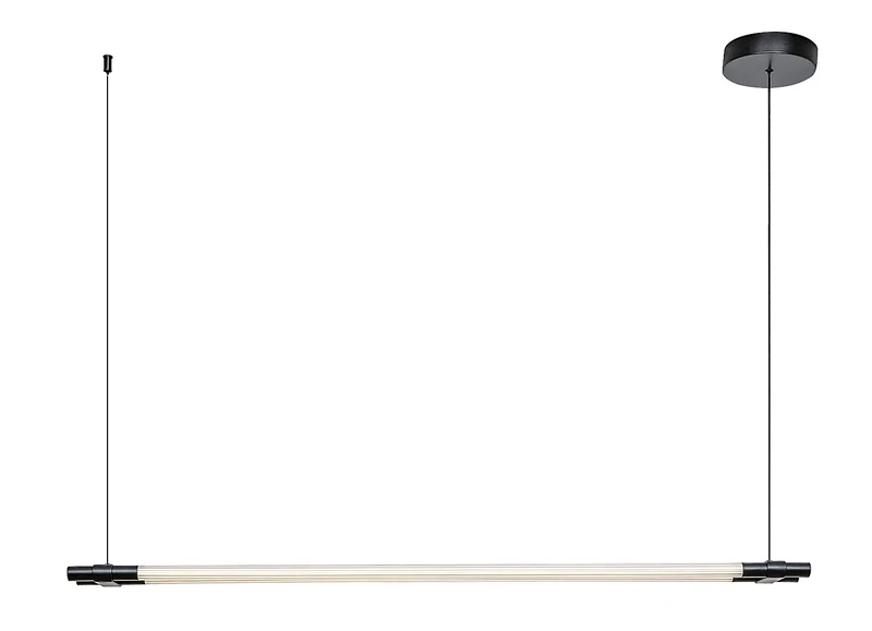 LED пендели и полилеи Nivaro – LED пендел в черно с бял акрил, 1200мм, 28W, 3000K