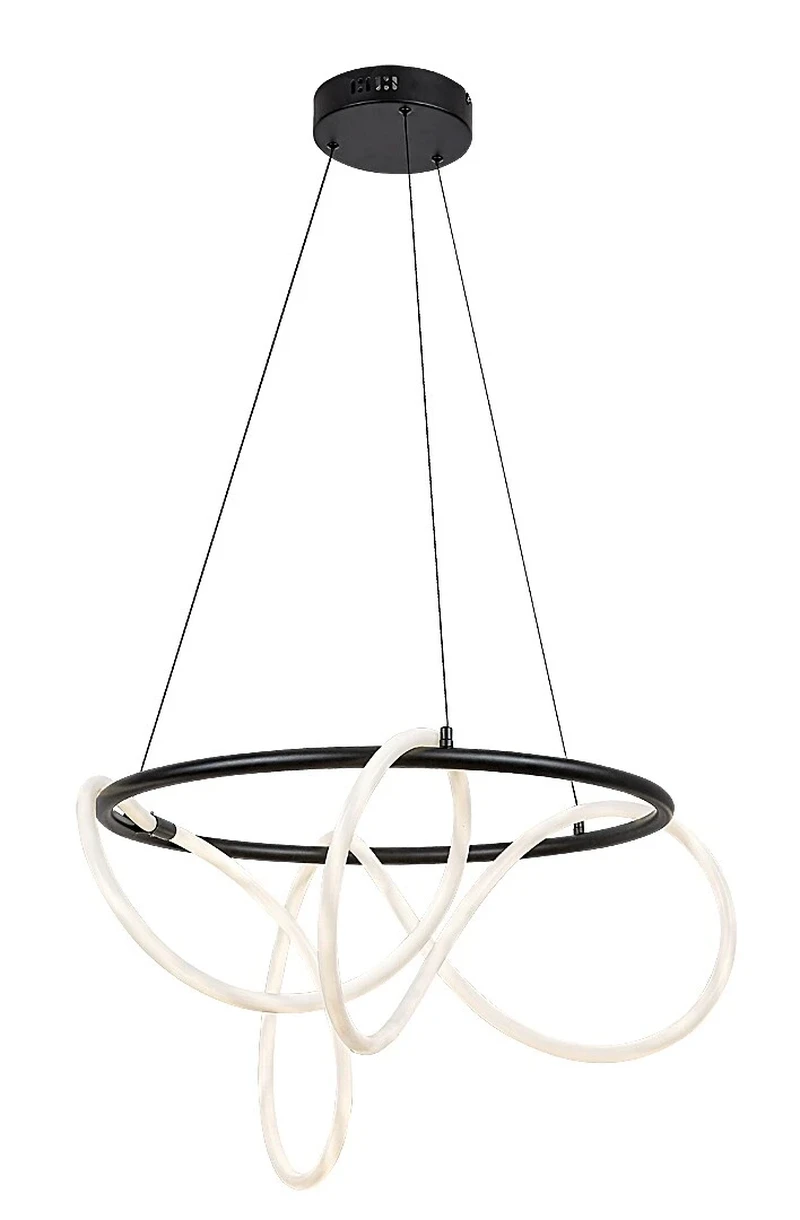Montema – LED пендел в черно със силиконов абажур, Ø600мм, 54W, 4000K
