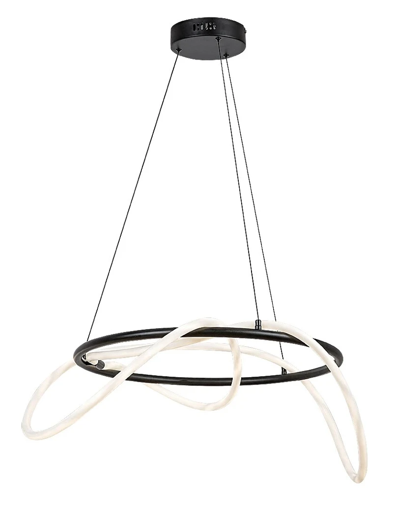 Montema – LED пендел в черно със силиконов абажур, Ø600мм, 54W, 4000K