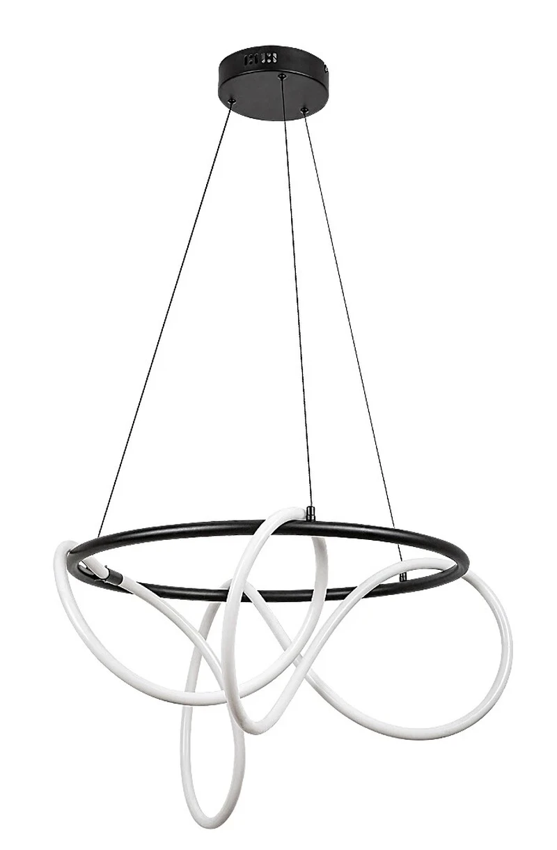Montema – LED пендел в черно със силиконов абажур, Ø600мм, 54W, 4000K