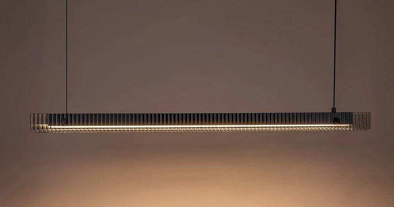 Cital – LED пендел в черно с бяло рифелено стъкло, 1000мм, 36W, 3000K
