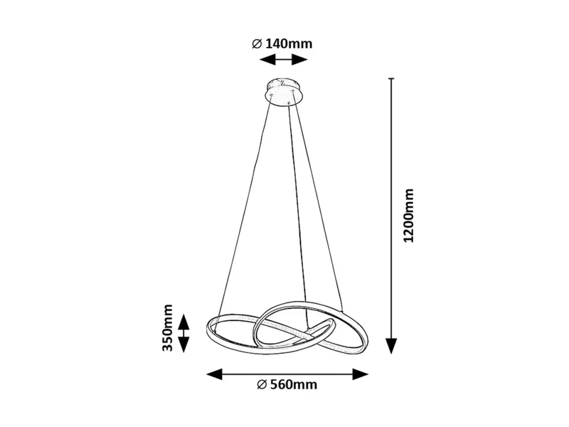 Castiel – LED пендел в златисто с бял силиконов абажур, Ø560мм, 36W, 3000K
