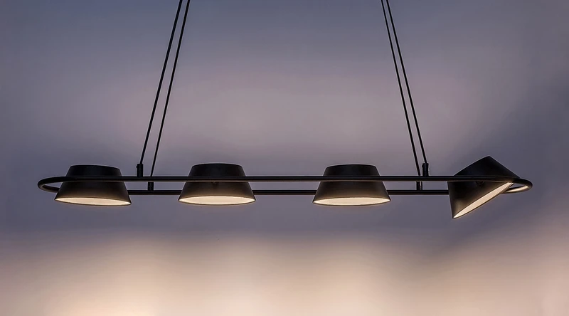Odiss – LED пендел в черно с бели абажури, 1000мм, 36W, 3000K