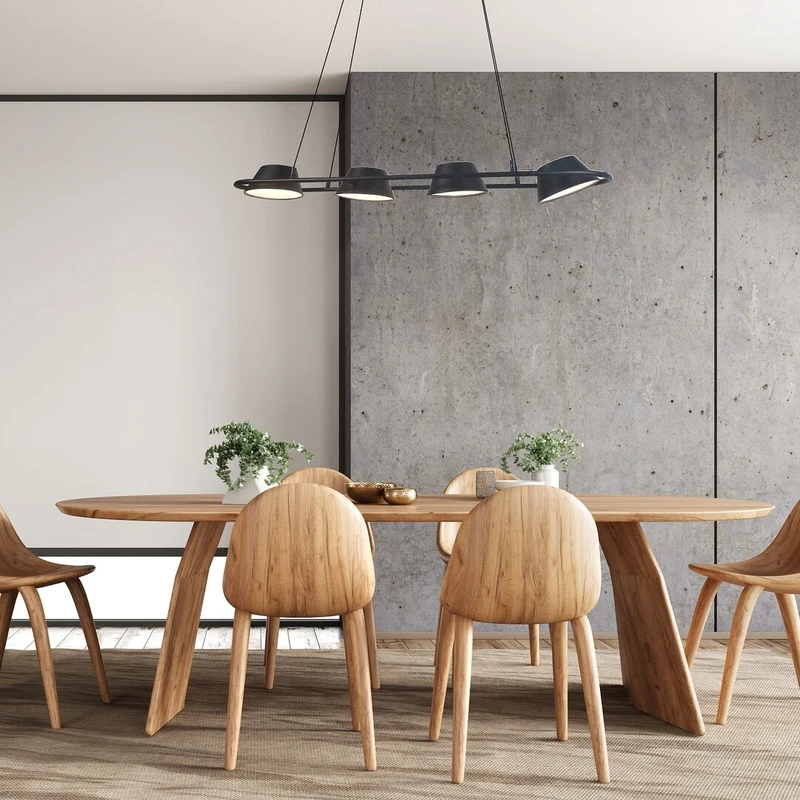 Odiss – LED пендел в черно с бели абажури, 1000мм, 36W, 3000K