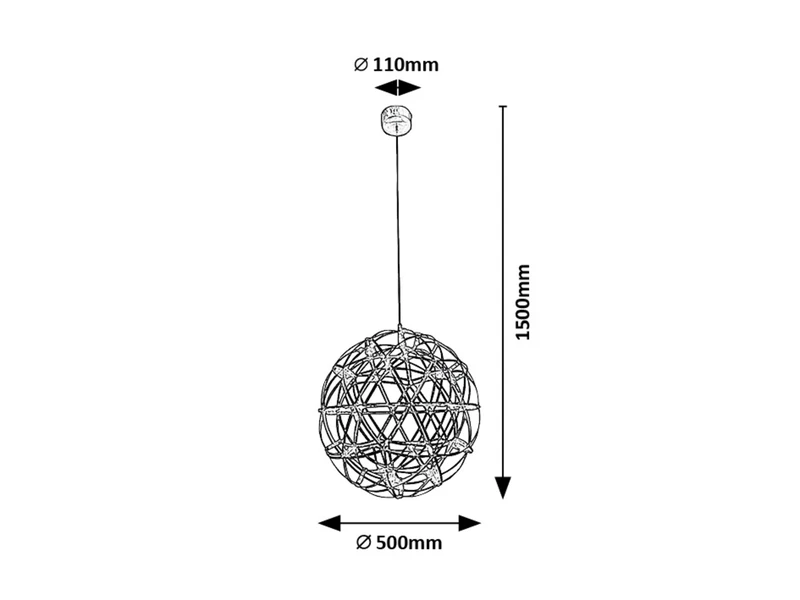 Eudora – LED пендел в хром, Ø500мм, 16W, 3000K