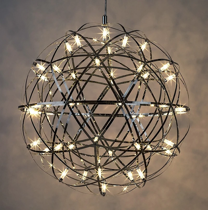 Eudora – LED пендел в хром, Ø500мм, 16W, 3000K