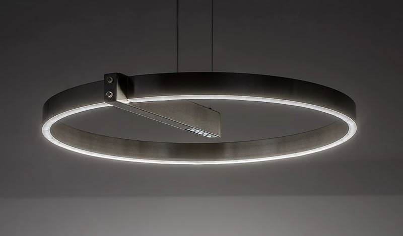 Thrac – LED пендел в алуминий с бял силиконов абажур, Ø600мм, 34W, 4000K