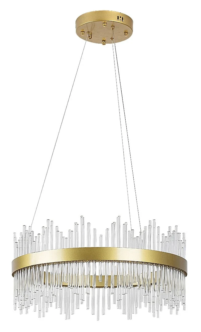 Mabel – LED пендел в златисто с прозрачно стъкло, Ø580мм, 36W, 3000-6000K