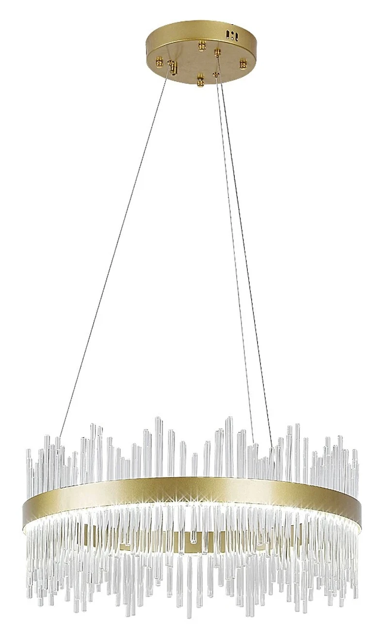 LED пендели и полилеи Mabel – LED пендел в златисто с прозрачно стъкло, Ø580мм, 36W, 3000-6000K
