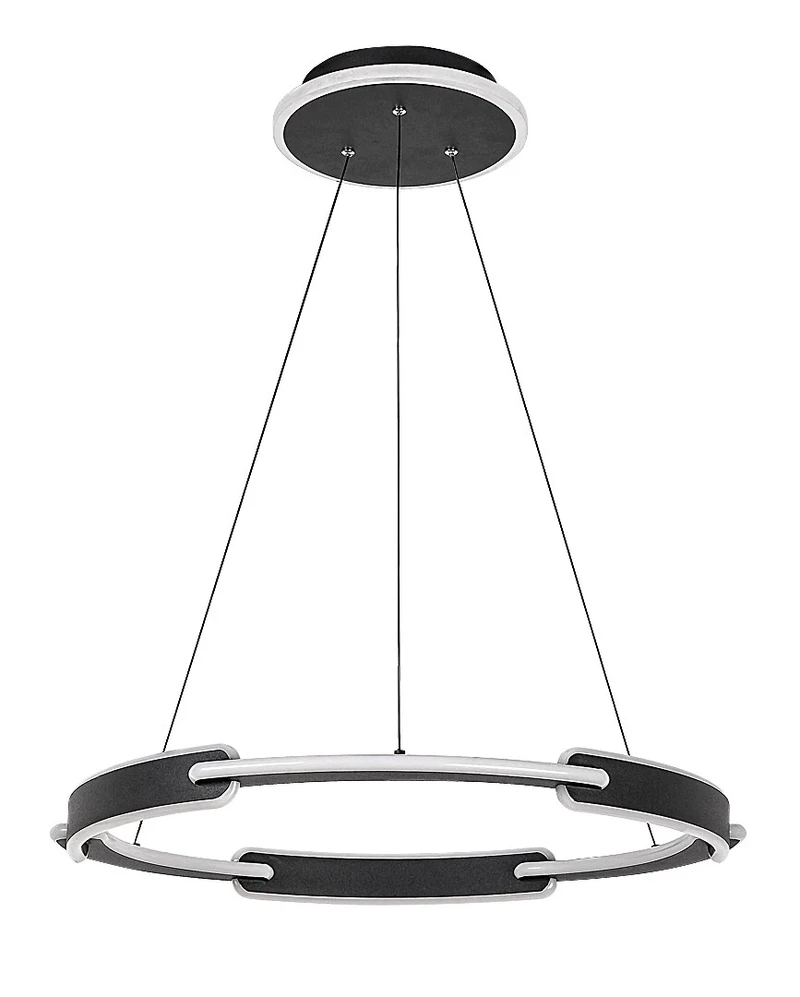 Sindri – LED пендел в черно с бял абажур, Ø600мм, 45W, 3000-4000K