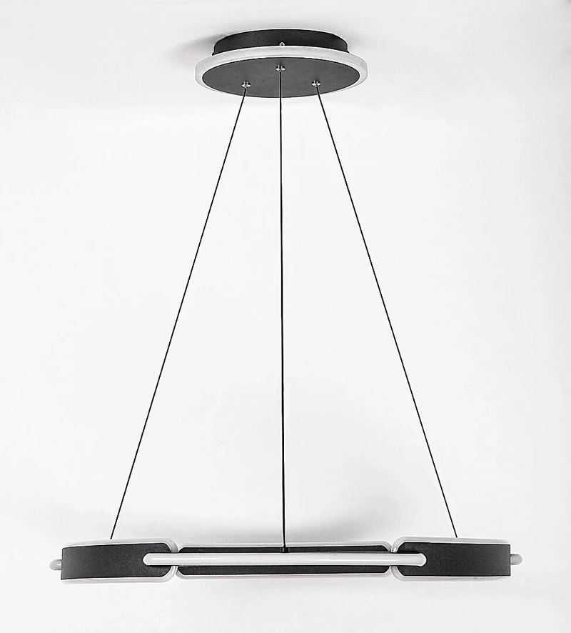 Sindri – LED пендел в черно с бял абажур, Ø600мм, 45W, 3000-4000K