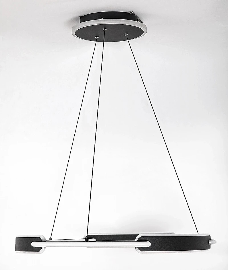 Sindri – LED пендел в черно с бял абажур, Ø600мм, 45W, 3000-4000K