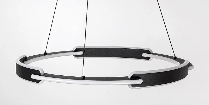 Sindri – LED пендел в черно с бял абажур, Ø600мм, 45W, 3000-4000K