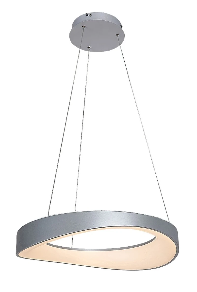Iliana – LED пендел в сребристо с бял акрилен абажур, Ø520мм, 56W, 3000K