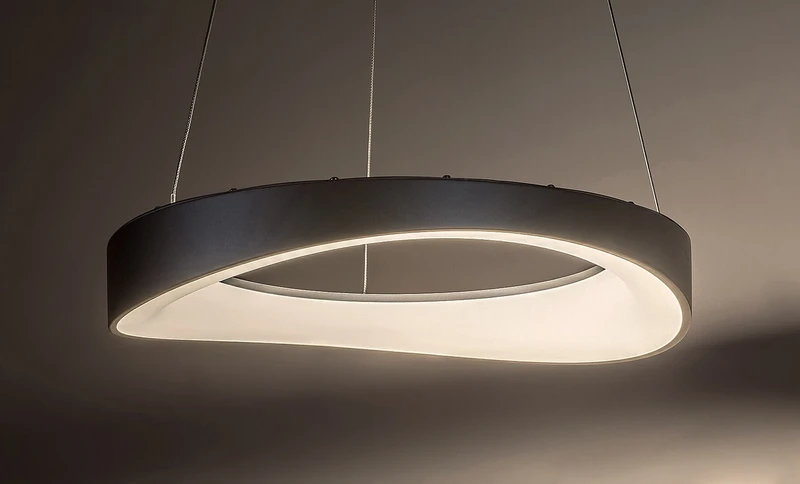 Iliana – LED пендел в сребристо с бял акрилен абажур, Ø520мм, 56W, 3000K