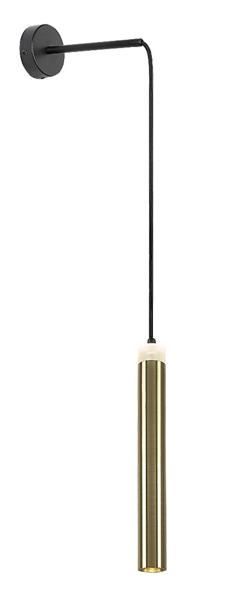 Thelma – LED пендел в черно със златен абажур, Ø40мм, 10W, 4000K