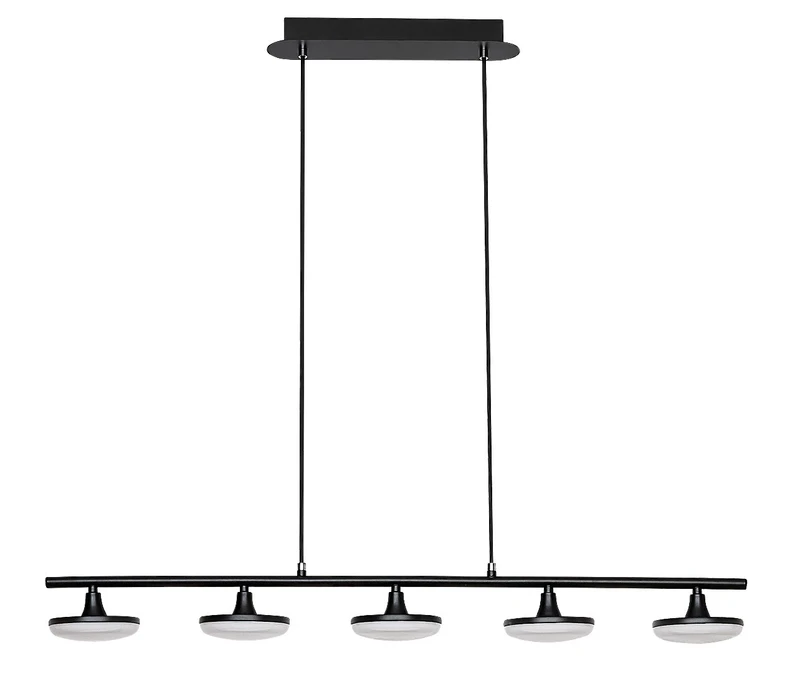 Madi – LED пендел в черен мат с бели плафони, 920мм, 20W, 3000K