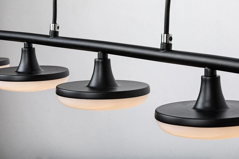 Madi – LED пендел в черен мат с бели плафони, 920мм, 20W, 3000K