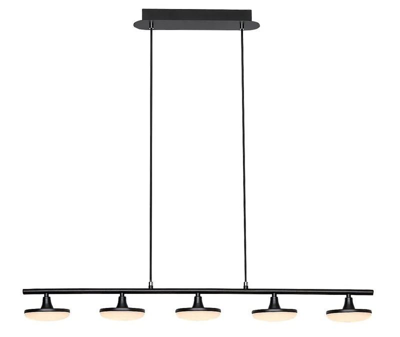 LED пендели и полилеи Madi – LED пендел в черен мат с бели плафони, 920мм, 20W, 3000K