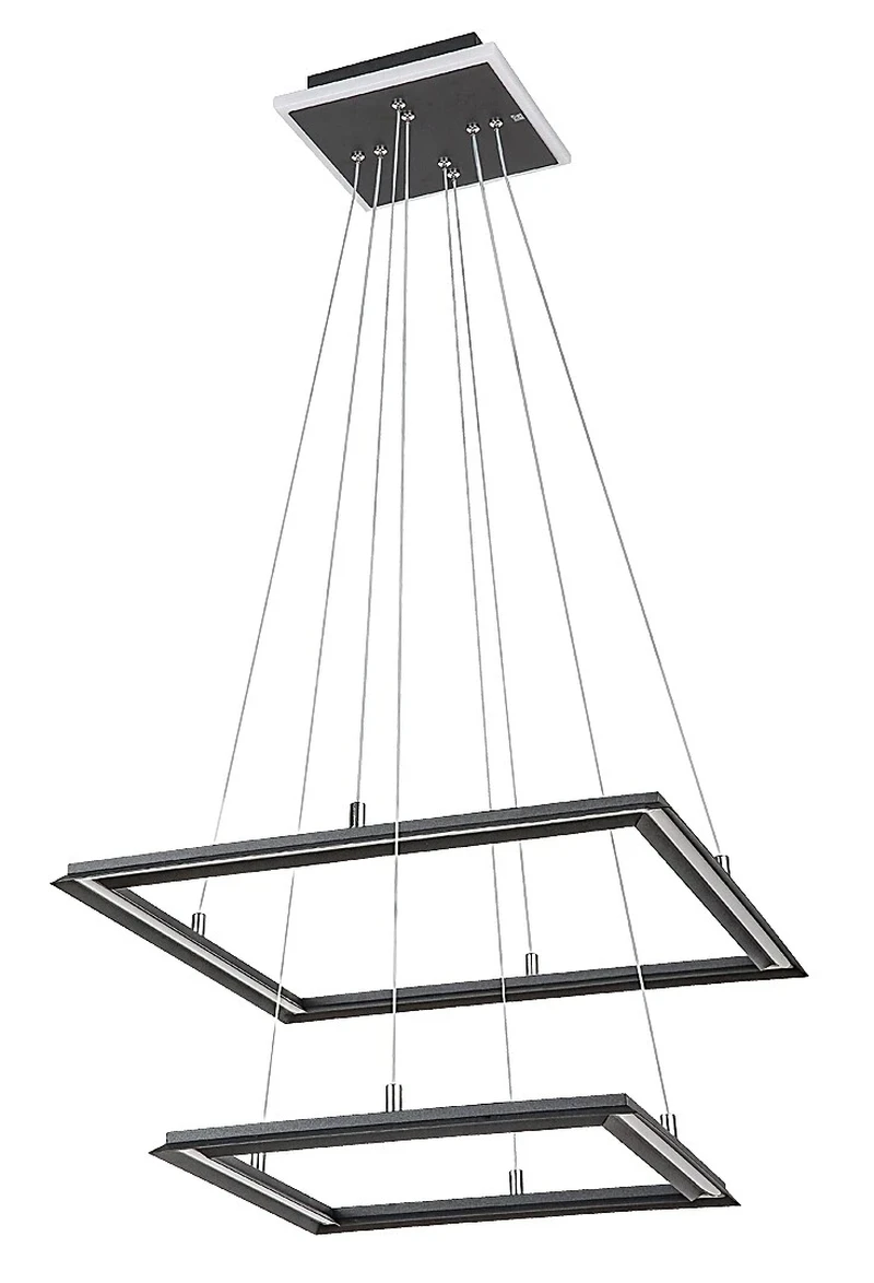 Sidona – LED пендел в черно с бял абажур, 485×485мм, 48W, 3000K