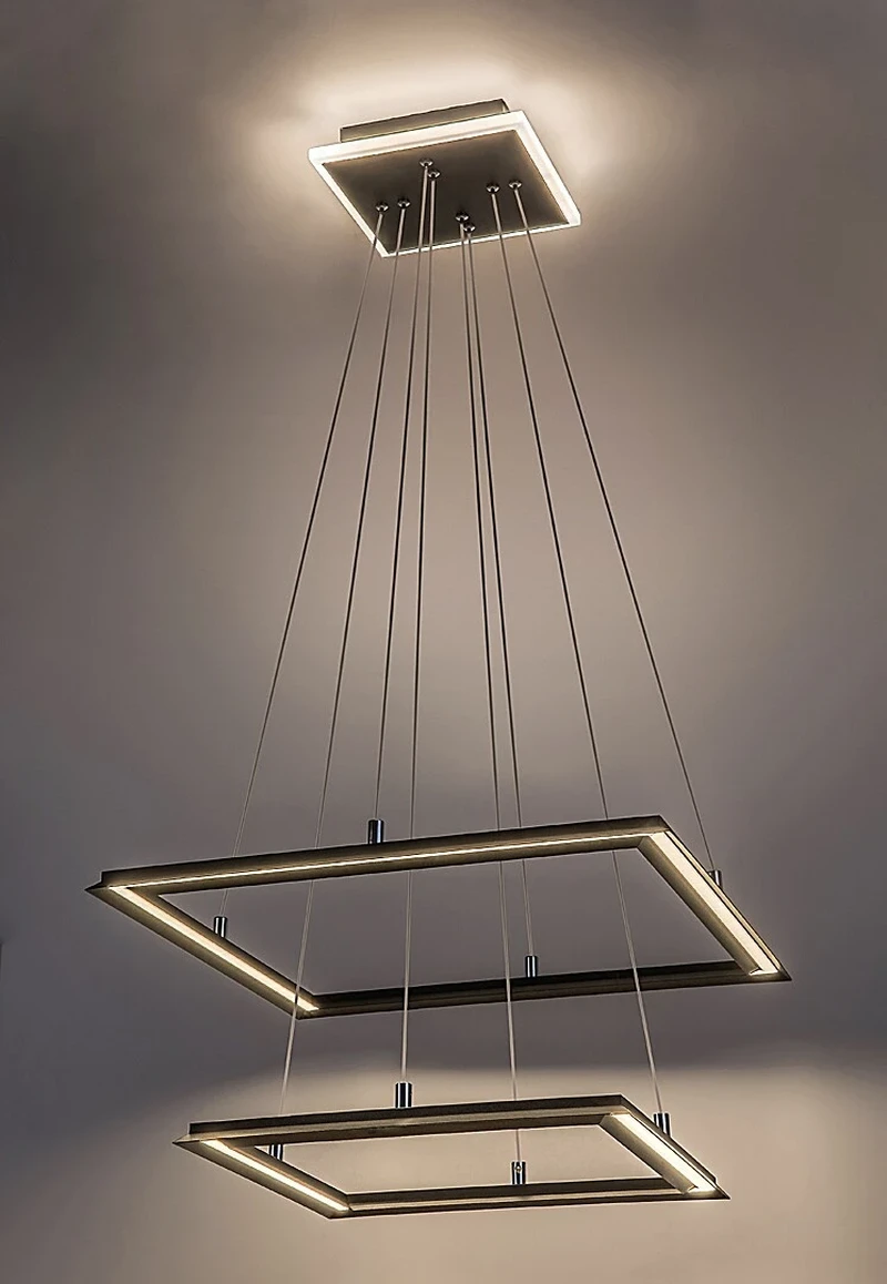 Sidona – LED пендел в черно с бял абажур, 485×485мм, 48W, 3000K