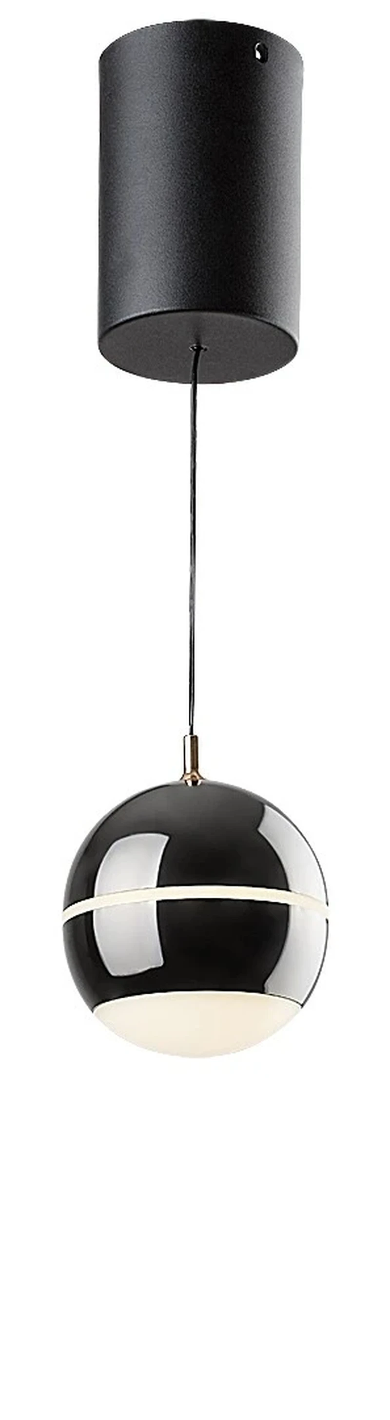 Maelo – LED пендел в черно с бял абажур, Ø100мм, 6W, 4000K