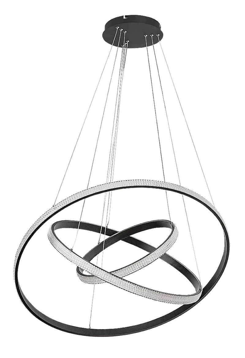 Grete – LED пендел в черно с бели акрилни абажури, Ø800мм, 100W, 3000K