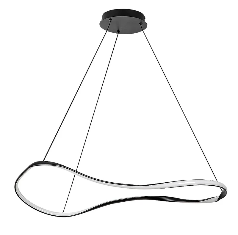 Mirossi – LED пендел в черно с бял силиконов абажур, Ø810мм, 40W, 4000K